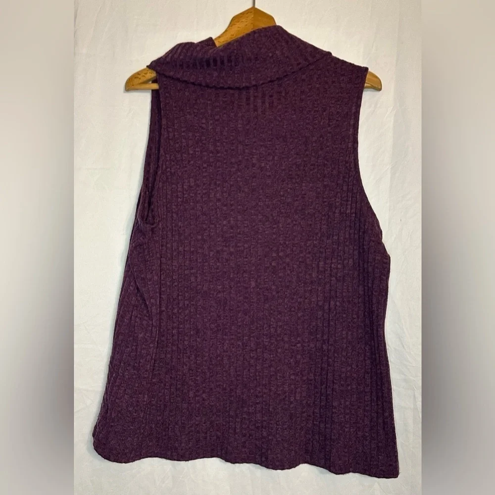 Time and Tru Women’s Classic Purple Turtleneck Tank Sweater size XXL 2XG (20)